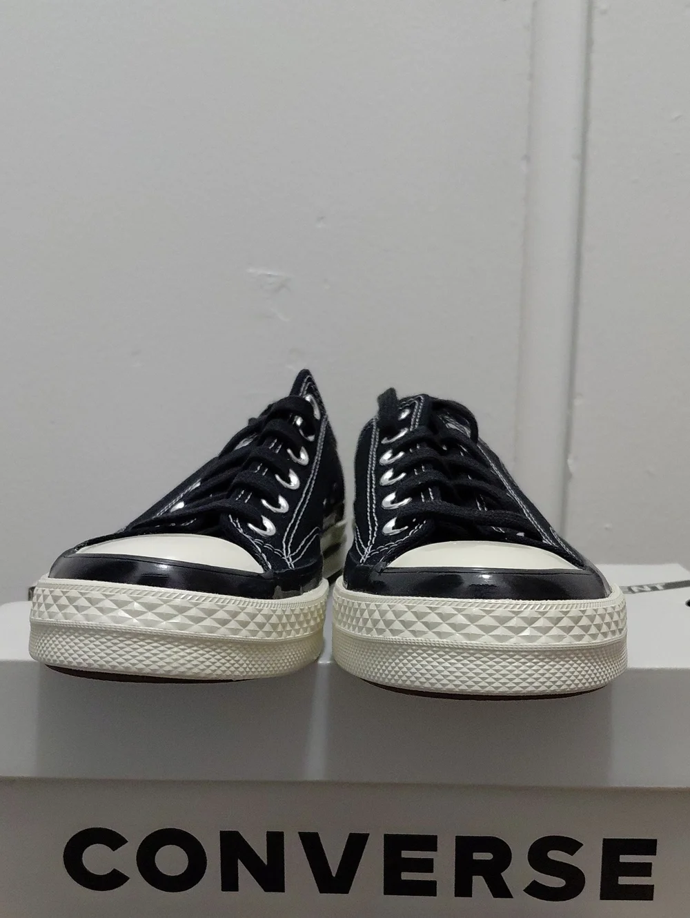 Moncler Black & White Low-Top Canvas Sneakers